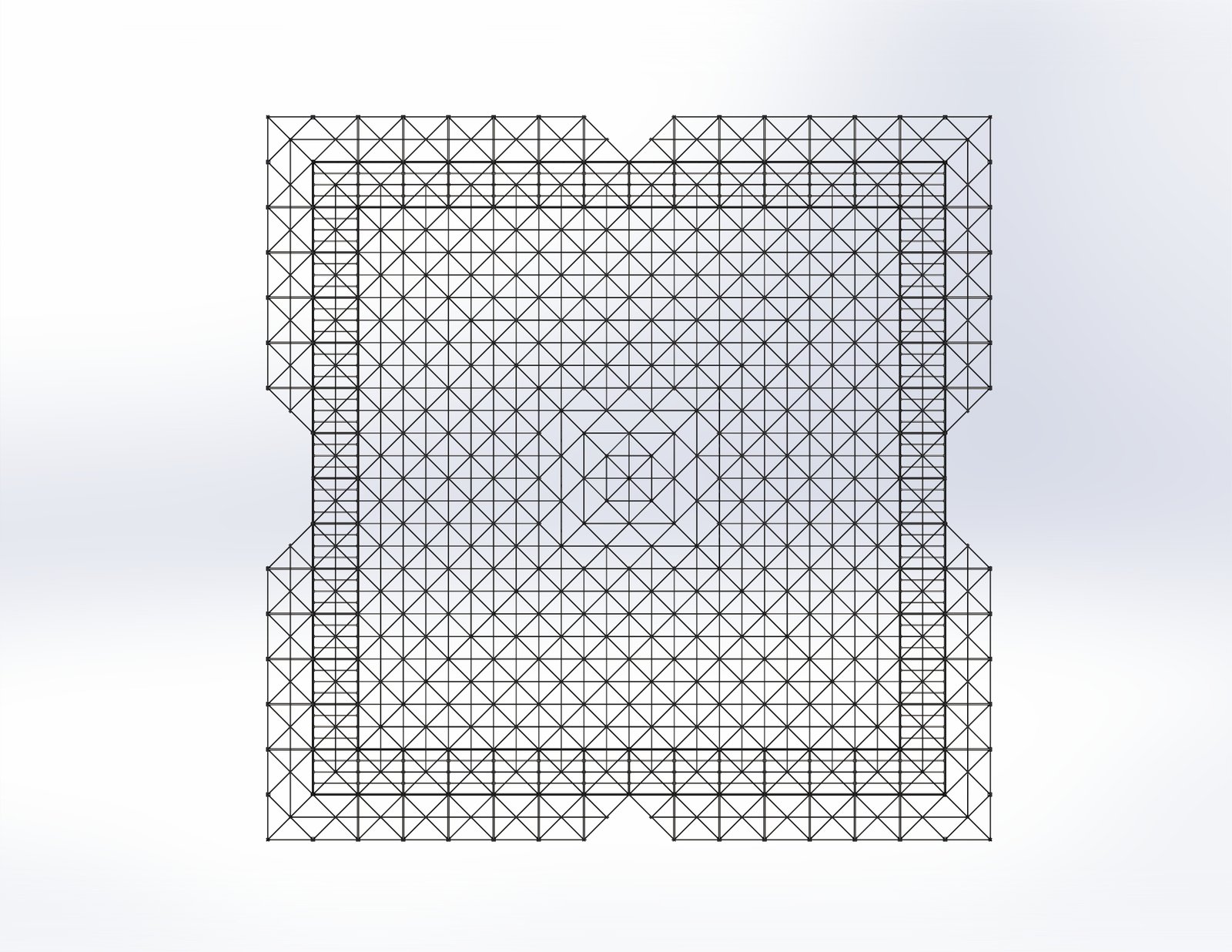 Mahabali Pyramid — 40 metre top-down architectural wireframe view showing Phi geometry grid structure
